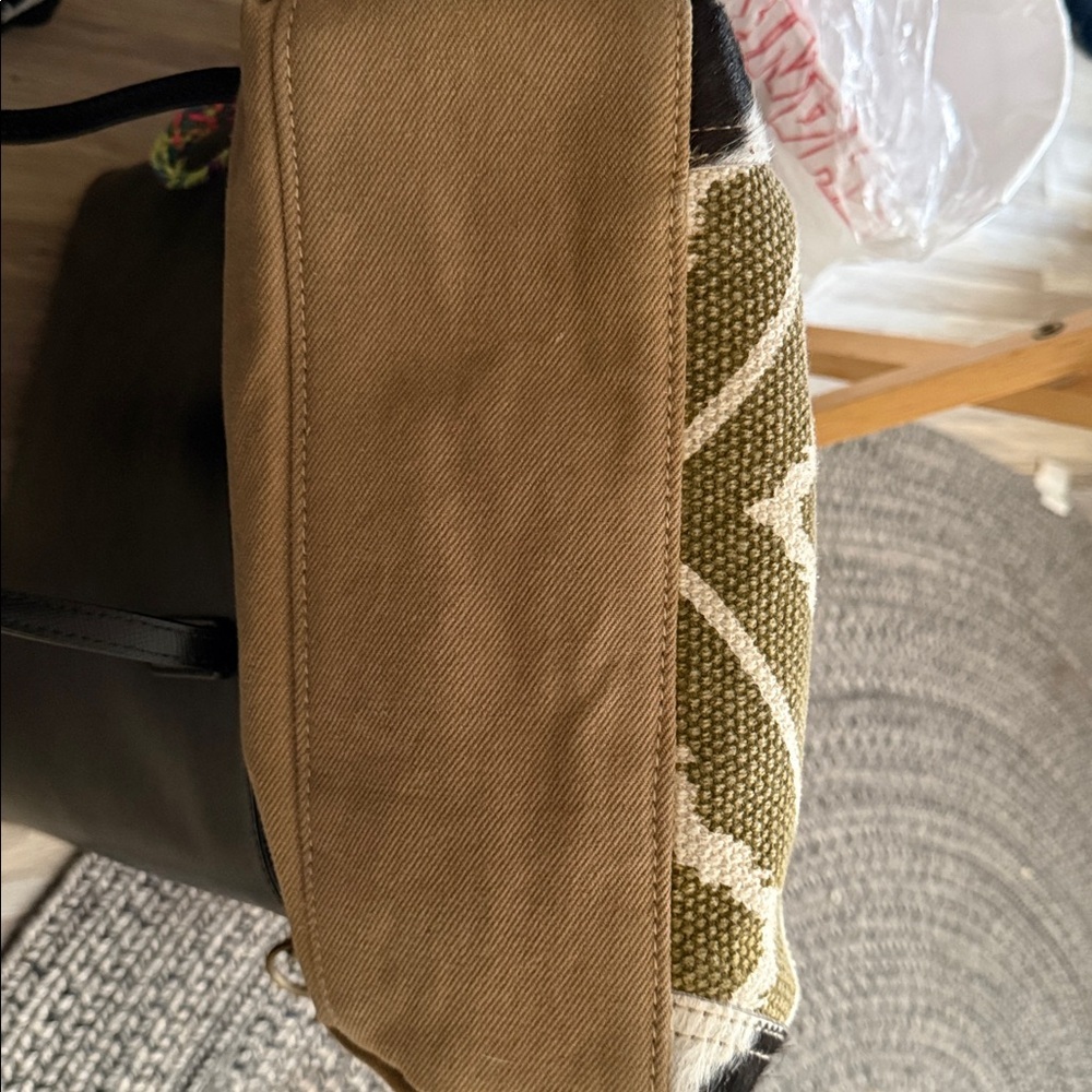 Myra Bag Aesthetic Shoulder Bag Upcycled Cotton & Leather T25 - Picture 6 of 10